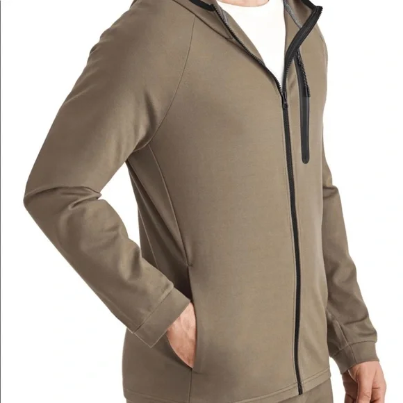 Men’s Member’s Mark Full Zip Luxe Hoodie.  Size S.  Bungee Cord color (Tan) - Picture 4 of 5